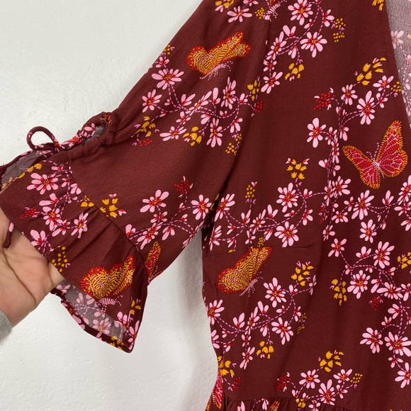 Madewell tie-sleeve wrap top Butterfly sanctuary - Picture 8 of 8